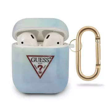 GUESS GUACA2TPUMCGC02 AirPods 1/2 Hülle Blau Tie & Dye Kollektion