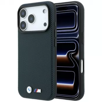 BMW M Quadrille Kevlar Metall-Logo MagSafe Hülle für iPhone 18 Pro / 17 Pro - Marineblau