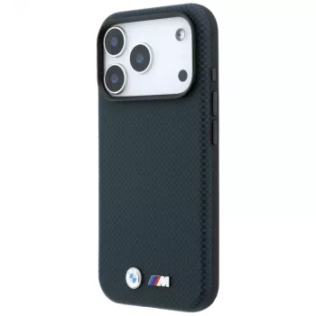 BMW M Quadrille Kevlar Metall-Logo MagSafe Hülle für iPhone 18 Pro / 17 Pro - Marineblau