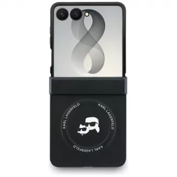 Karl Lagerfeld Karl & Choupette Pins MagSafe-Hülle für Samsung Galaxy Z Flip8 - Schwarz