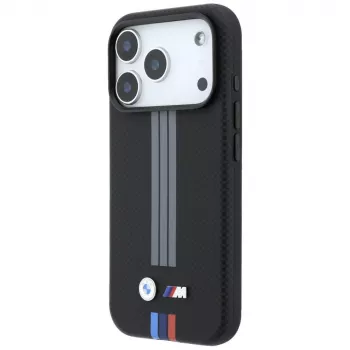 BMW M Quadrille Kevlar Anthrazit & Trikolore Drucklinien MagSafe Hülle für iPhone 18 Pro / 17 Pro