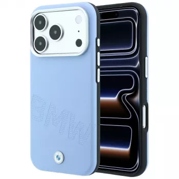 BMW Signature Inclined Deboss Letters MagSafe-Hülle für iPhone 18 Pro / 17 Pro - Blau