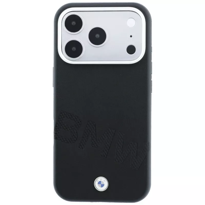 BMW Sign Inclined Deboss Letters MagSafe Hülle für iPhone 18 Pro / 17 Pro - Schwarz