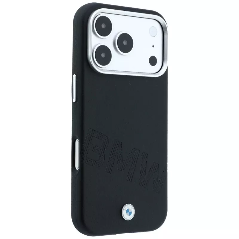BMW Sign Inclined Deboss Letters MagSafe Hülle für iPhone 18 Pro / 17 Pro - Schwarz