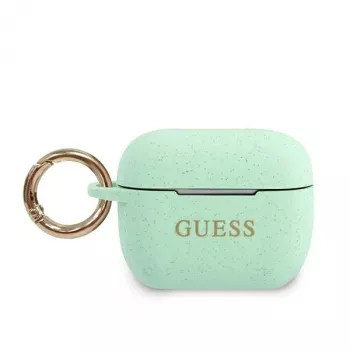 GUESS GUACAPSILGLGN AirPods Pro Hülle Grün Silikon Glitzer