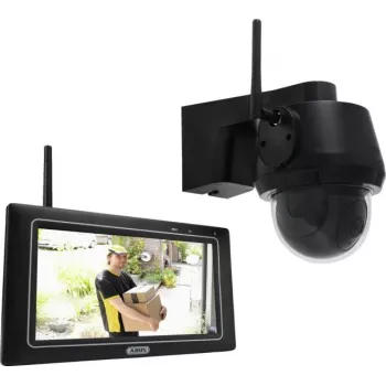 ABUS EasyLook BasicSet PPDF17100 Kabelloses Überwachungskamera-Set, 4-Kanal mit 1 Kamera, 2K QHD, 2,4 GHz, 7-Zoll-Monitor, IP66
