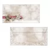 Sigel DU049 Weihnachtsumschlag DIN lang (DL, 110 x 220 mm), Winter Chalet, braun/rot, 90 g/m²