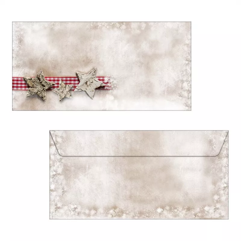 Sigel DU049 Weihnachtsumschlag DIN lang (DL, 110 x 220 mm), Winter Chalet, braun/rot, 90 g/m²
