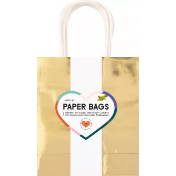 Folia Papiertüten Gold M Glänzend 7 Stück