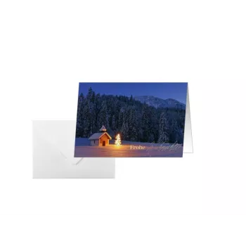 SIGEL DS096 Weihnachtskarten A6 Motiv Weihnachtskapelle, 10 Karten mit Umschlägen