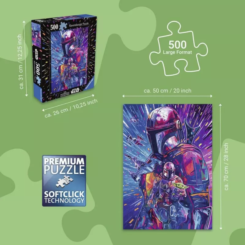 RAVENSBURGER Puzzle Star Wars Hyper Space Collection: The Mandalorian (500 Teile, große Teile)