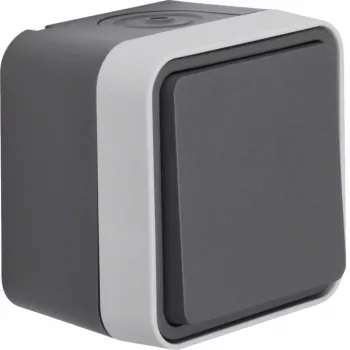 Hager WNC010 Aufputz-Zwischenschalter, W.1-Serie, IP55, Grau