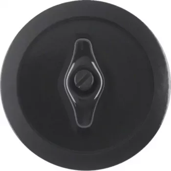 Hager WTW1000BG Zentralplatte mit Drehknopf, Serie 1930, glänzend Schwarz