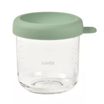 BEABA Glas-Babynahrungsglas mit luftdichtem Deckel 250 ml Salbeigrün