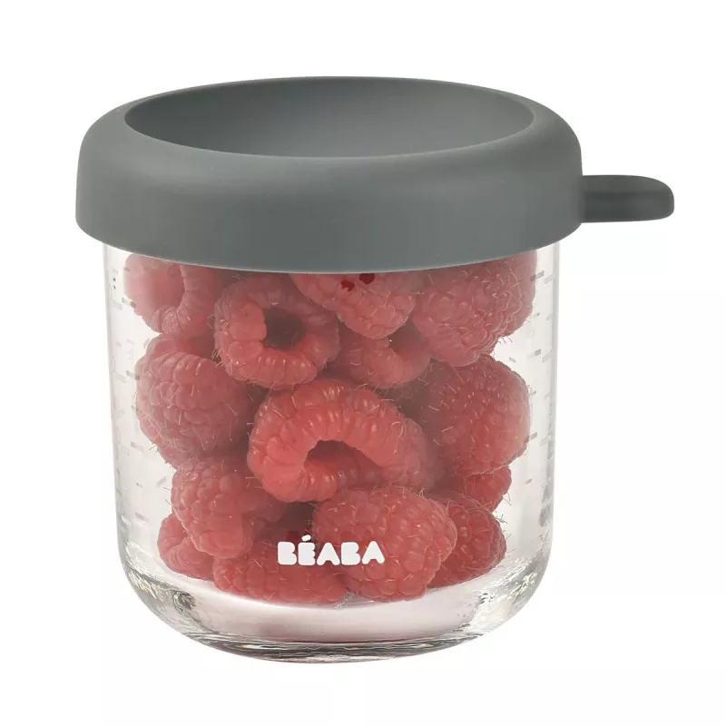 BEABA Glas-Aufbewahrungsglas mit luftdichtem Deckel 250 ml Mineral