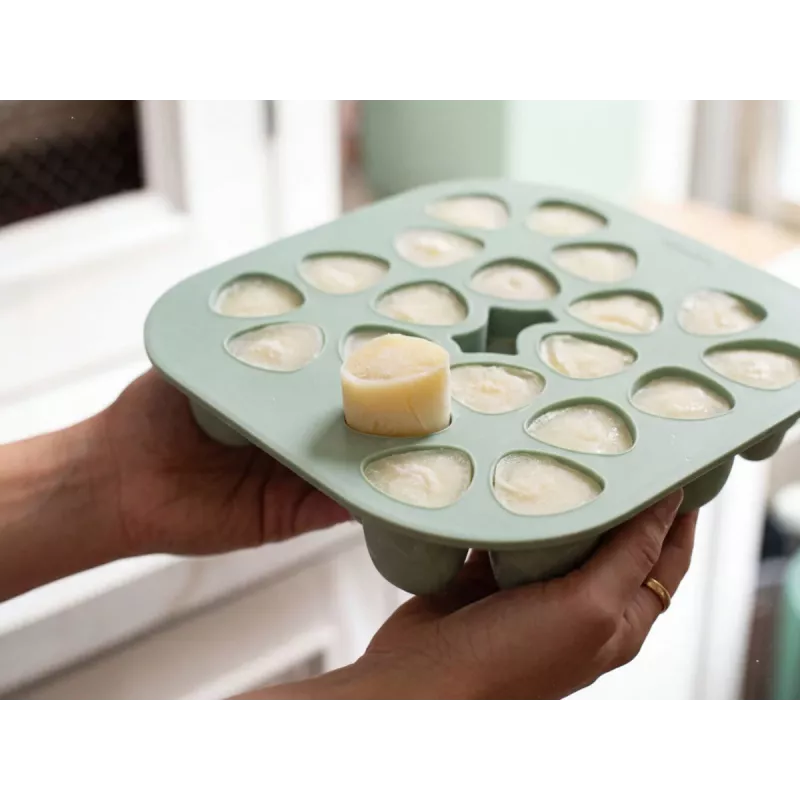 Beaba Multiportions Freezer Tray 20 x 35 ml Silikon Salbeigrün