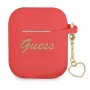 GUESS GUA2LSCHSR AirPods 1/2 Hülle Rot Silikon Charm Heart Collection