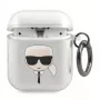 Karl Lagerfeld KLA2UKHGS AirPods 1/2 Hülle Silber Glitzer Karl's Head