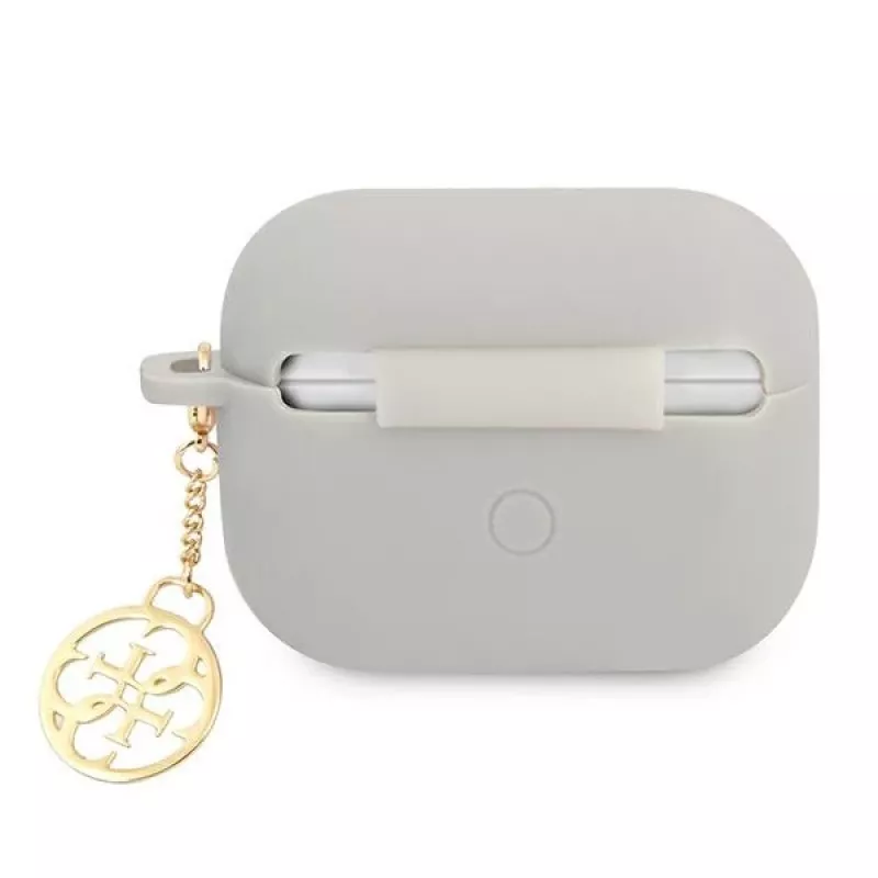 Guess GUAPLSC4EG AirPods Pro Hülle Grau Silikon Charm 4G Kollektion