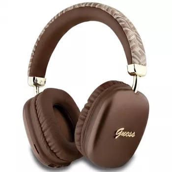 GUESS GUE003639 Gcube Metallic Script Logo On-Ear Bluetooth-Kopfhörer Braun