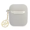 Guess GUA2LSC4EG AirPods 1/2 Hülle Grau Silikon Anhänger 4G Kollektion