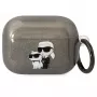 Karl Lagerfeld KLAPHNKCTGK AirPods Pro Hülle Glitter Karl & Choupette Schwarz
