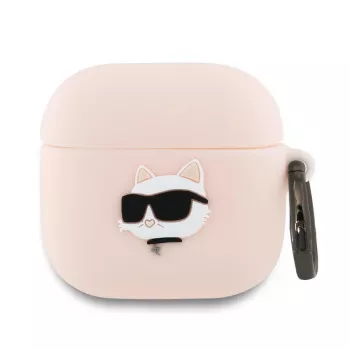 Karl Lagerfeld Silikon Choupette Kopf 3D Hülle für AirPods 4 - Pink