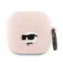 Karl Lagerfeld Silikon Choupette Kopf 3D Hülle für AirPods 4 - Pink