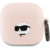 Karl Lagerfeld Silikon Choupette Kopf 3D Hülle für AirPods 4 - Pink