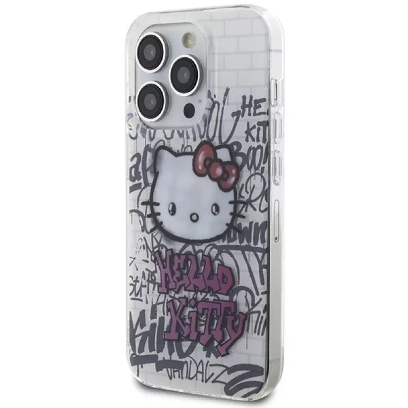Hello Kitty HKHCP15LHDGPHT iPhone 15 Pro Hardcase IML Kitty On Bricks Graffiti Weiß