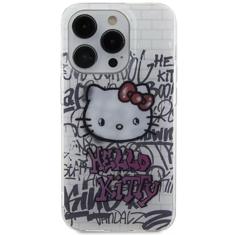 Hello Kitty HKHCP15LHDGPHT iPhone 15 Pro Hardcase IML Kitty On Bricks Graffiti Weiß