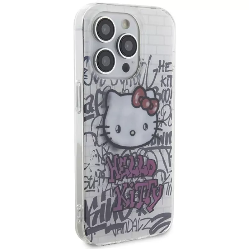 Hello Kitty HKHCP15LHDGPHT iPhone 15 Pro Hardcase IML Kitty On Bricks Graffiti Weiß
