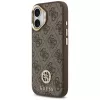 GUESS 4G Strass Logo & Big Strap Metal Buttons MagSafe Hülle für iPhone 17 - Braun