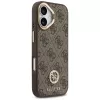 GUESS 4G Strass Logo & Big Strap Metal Buttons MagSafe Hülle für iPhone 17 - Braun