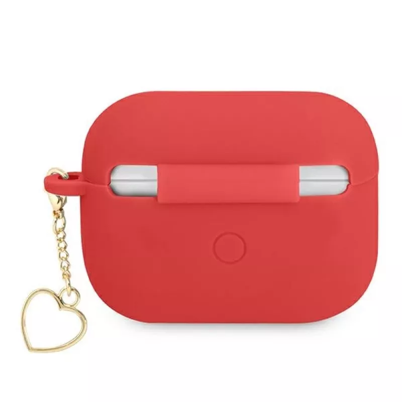 GUESS AirPods Pro Hülle Rot Silikon Charm Heart Collection