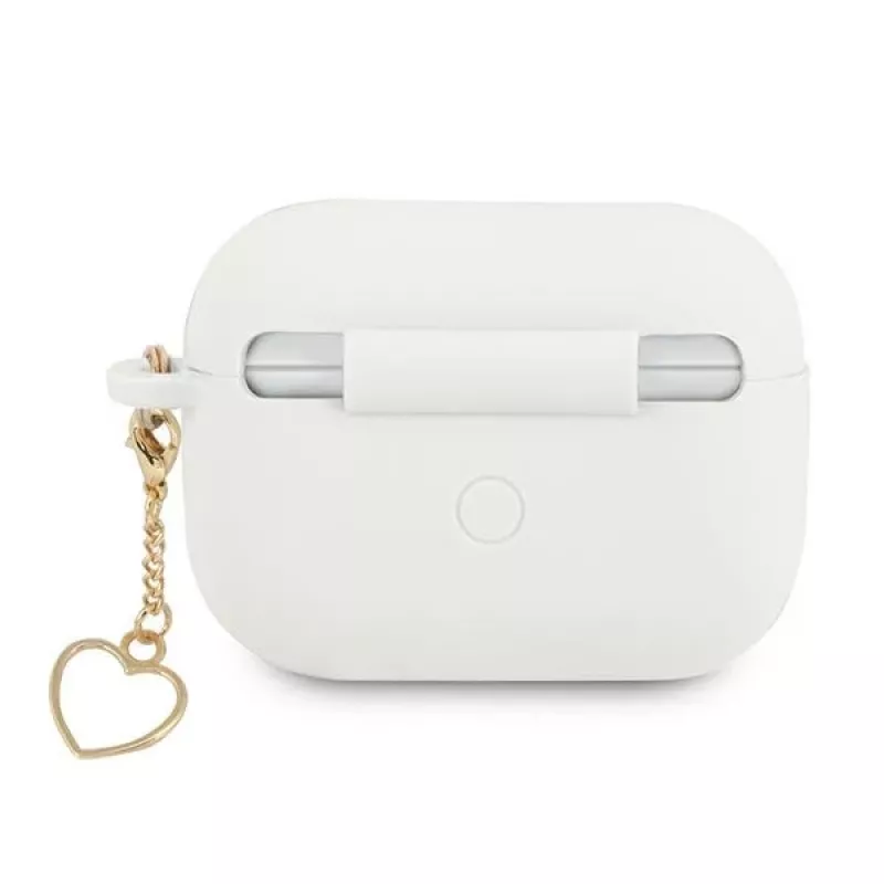 Guess GUAPLSCHSH AirPods Pro Hülle Weiß Silikon Charm Heart Collection