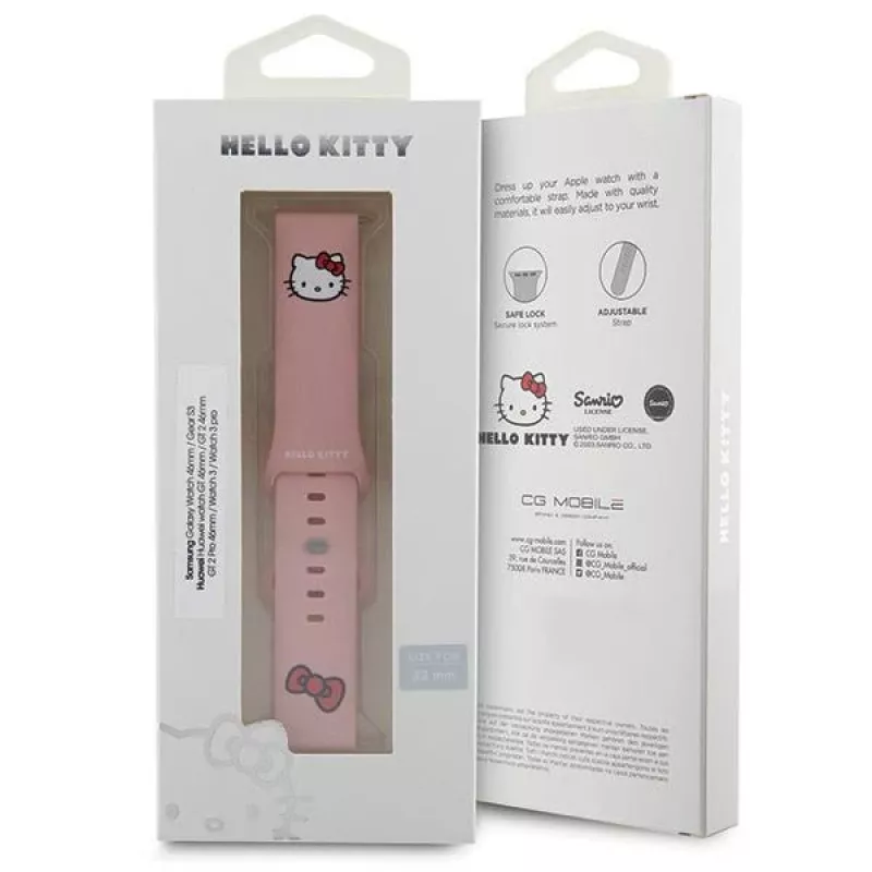 Hello Kitty Universelles Silikon-Armband 22mm Pink Kitty-Kopf-Design