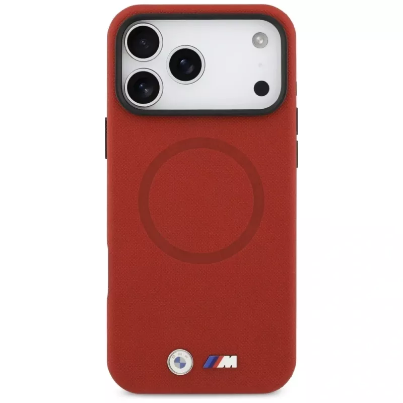 BMW M FW Metal Logo MagSafe-Hülle für iPhone 17 Pro Max, Rot