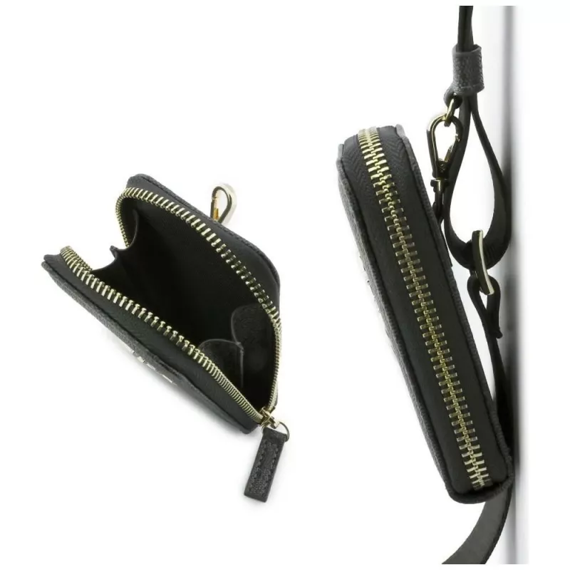 GUESS 4G Metal Logo Universal Crossbody Phone Strap Small Purse Schwarz