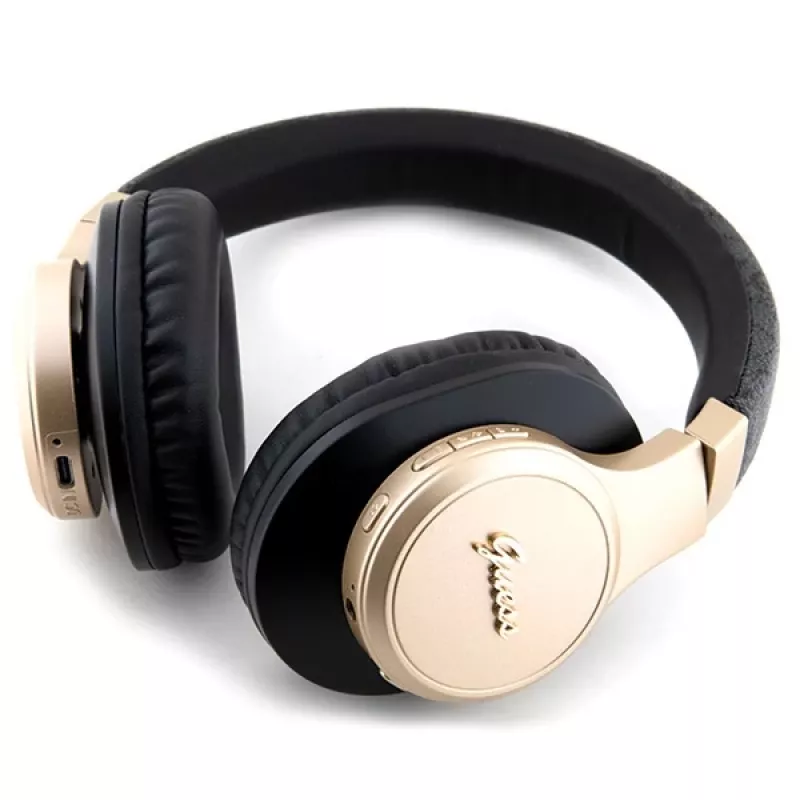 GUESS GUBH604GEMK Bluetooth Over-Ear Kopfhörer Schwarz 4G Script