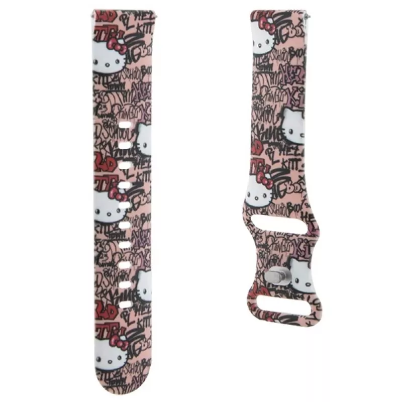 Hello Kitty Universelles Silikon-Armband mit Graffiti-Tags-Muster, Pink, 20 mm