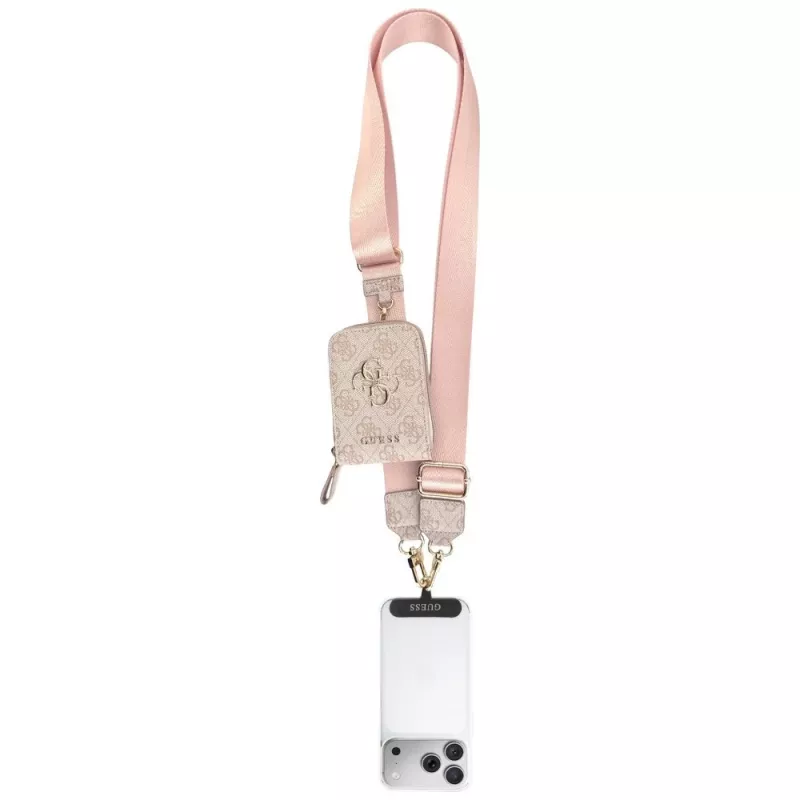 GUESS 4G Metal Logo Universal Crossbody Phone Strap Small Purse - Pink