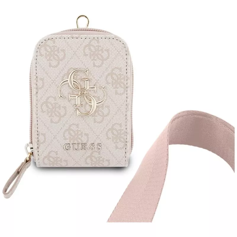 GUESS 4G Metal Logo Universal Crossbody Phone Strap Small Purse - Pink