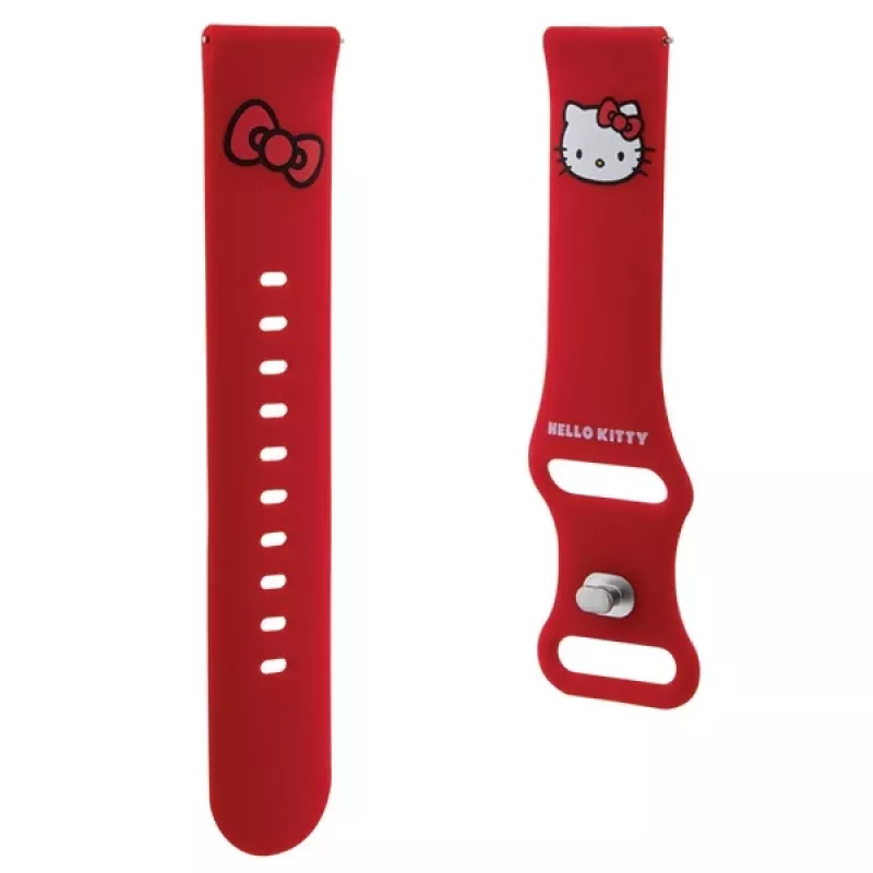 Hello Kitty Universelles Silikon-Armband HKUWMSCHBLR Roter Kitty-Kopf 20mm