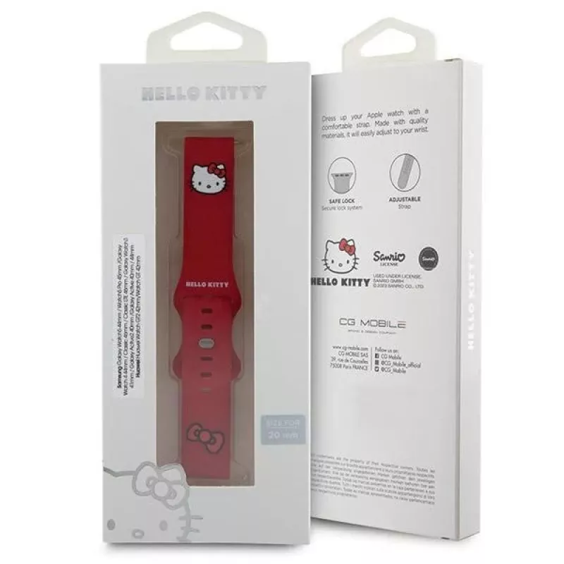 Hello Kitty Universelles Silikon-Armband HKUWMSCHBLR Roter Kitty-Kopf 20mm