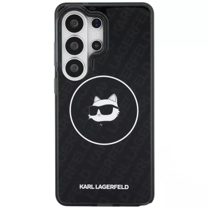 Karl Lagerfeld IML Repeated Choupette MagSafe Hülle für Samsung Galaxy S26 Ultra, Schwarz