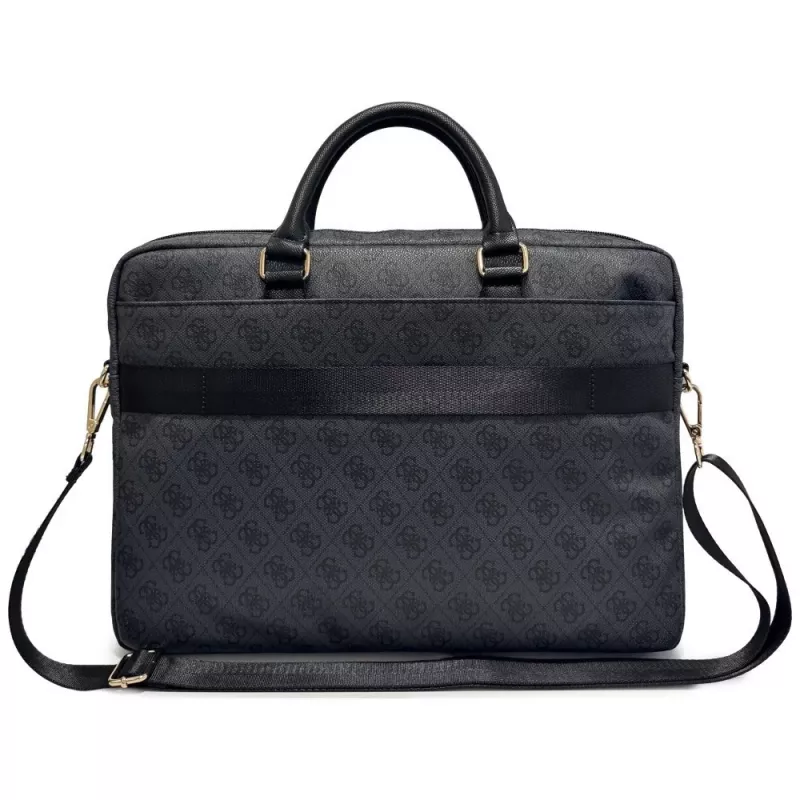 GUESS 4G Round & Classic Logos Stripe 16 Zoll Laptoptasche Schwarz