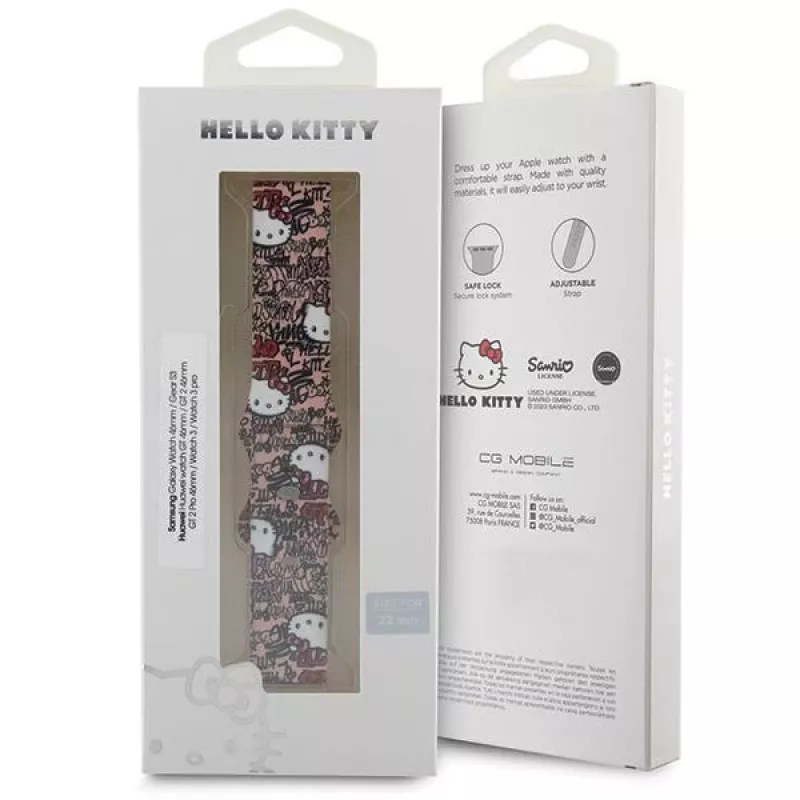 Hello Kitty Universelles Silikon-Armband Graffiti Pink 22mm