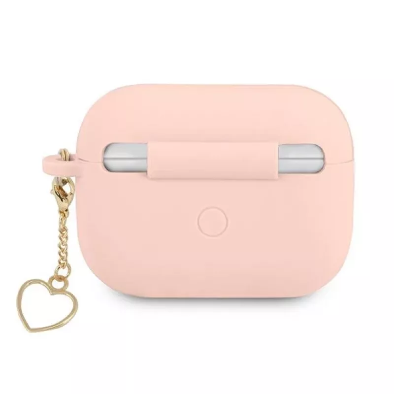 GUESS AirPods Pro Hülle Pink Silikon Charm Heart Collection