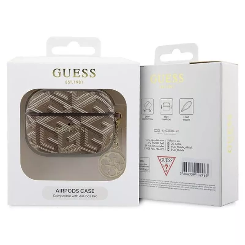 GUESS GUE003033 GCube Charm AirPods Pro Hülle Braun